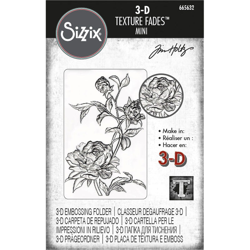 Afbeelding laden in galerijviewer, Sizzix • tim holtz 3-d texture fades embossing folder mini roses