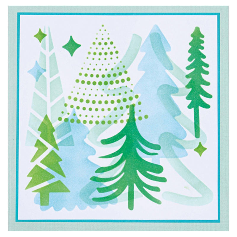 Afbeelding laden in galerijviewer, Sizzix • layered stencils doddle trees 4stuks