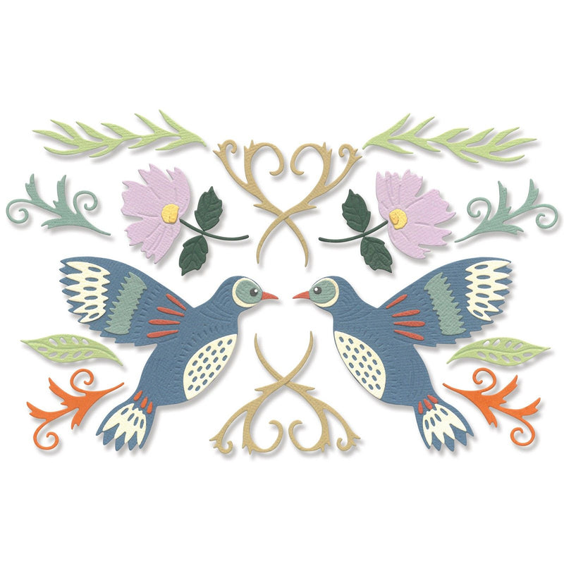Afbeelding laden in galerijviewer, Sizzix • thinlits die set birds blossoms