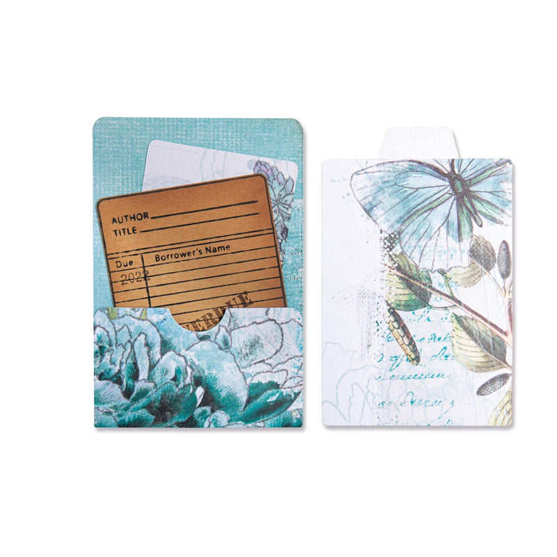 Afbeelding laden in galerijviewer, Sizzix • thinlits die set library pocket atc card tabs 5stuks