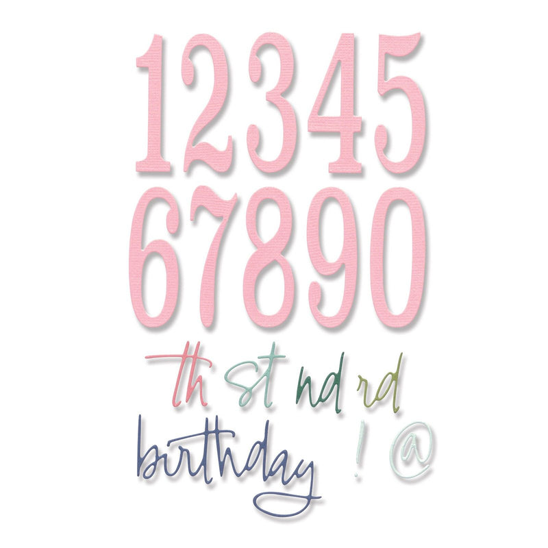 Afbeelding laden in galerijviewer, Sizzix • thinlits die set fabulous birthday numbers by debi potter