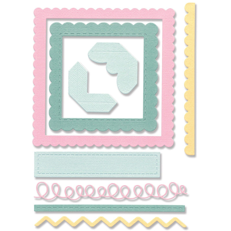 Afbeelding laden in galerijviewer, Sizzix • thinlits die set fabulous frames borders by debi potter
