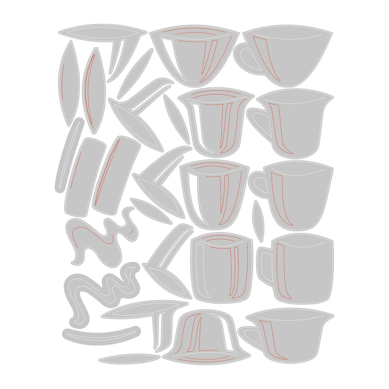 Afbeelding laden in galerijviewer, Sizzix • tim holtz thinlits die set papercut café 28pcs