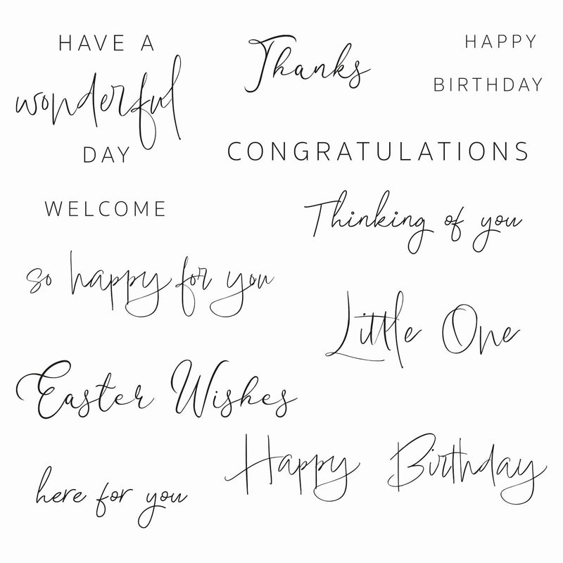 Afbeelding laden in galerijviewer, Sizzix • clear stamps daily sentiments 13pcs