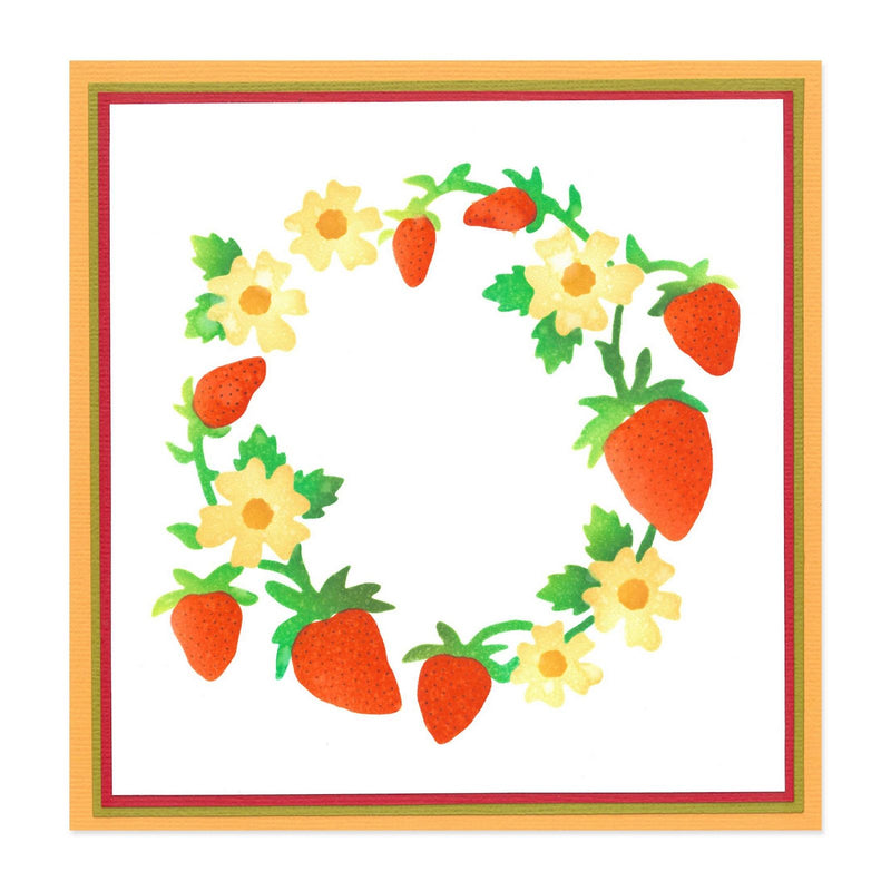 Afbeelding laden in galerijviewer, Sizzix • layered stencils strawberry wreath 4pcs