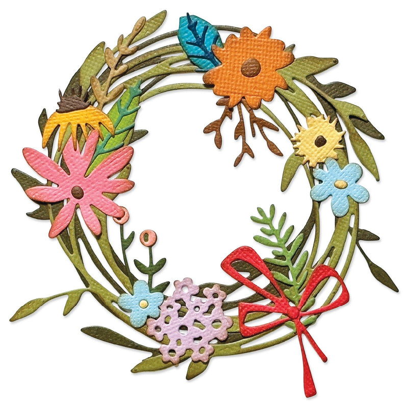 Afbeelding laden in galerijviewer, Sizzix • vault funky floral wreath by tim holtz