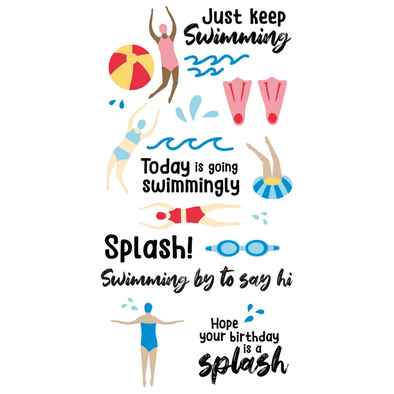 Afbeelding laden in galerijviewer, Sizzix • clear stamp set synchronized swimmers 29pcs