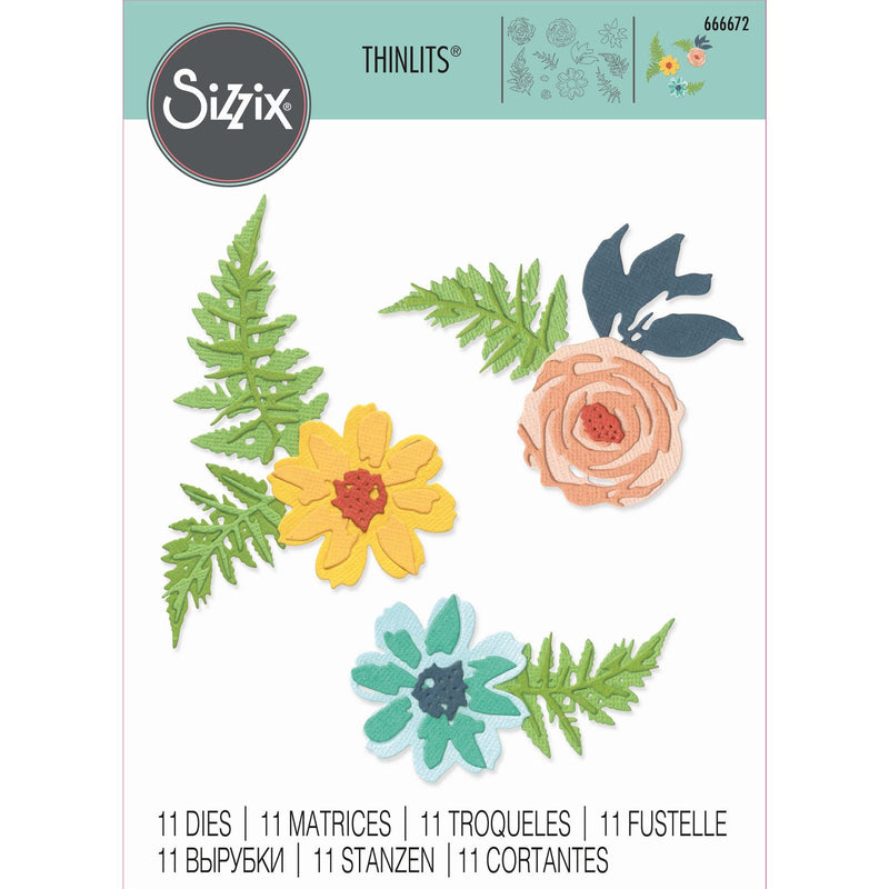 Afbeelding laden in galerijviewer, Sizzix • thinlits die set flowers fern 11pcs