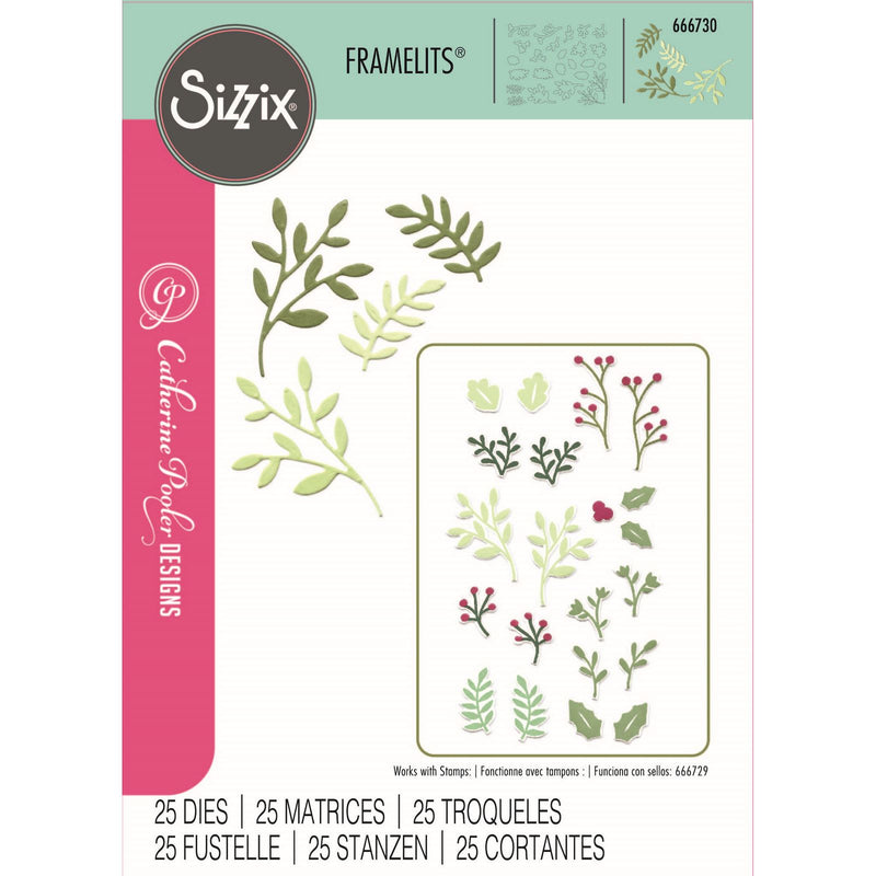 Afbeelding laden in galerijviewer, Sizzix • framelits die set happy holly days nr.2 25pcs