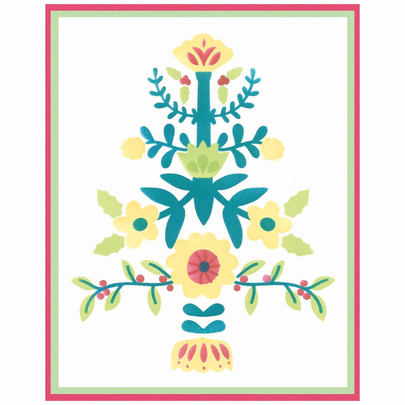 Afbeelding laden in galerijviewer, Sizzix • layered stencils a6 folk tree 4pcs