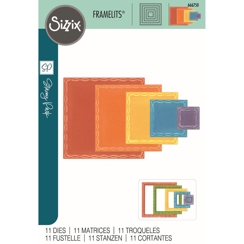 Afbeelding laden in galerijviewer, Sizzix • fanciful framelits die set yvette interlaces squares 11pcs