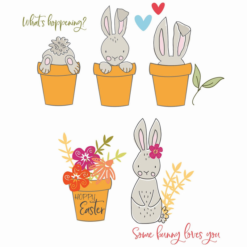 Afbeelding laden in galerijviewer, Sizzix • clear stamps bunny bits blooms 12pcs