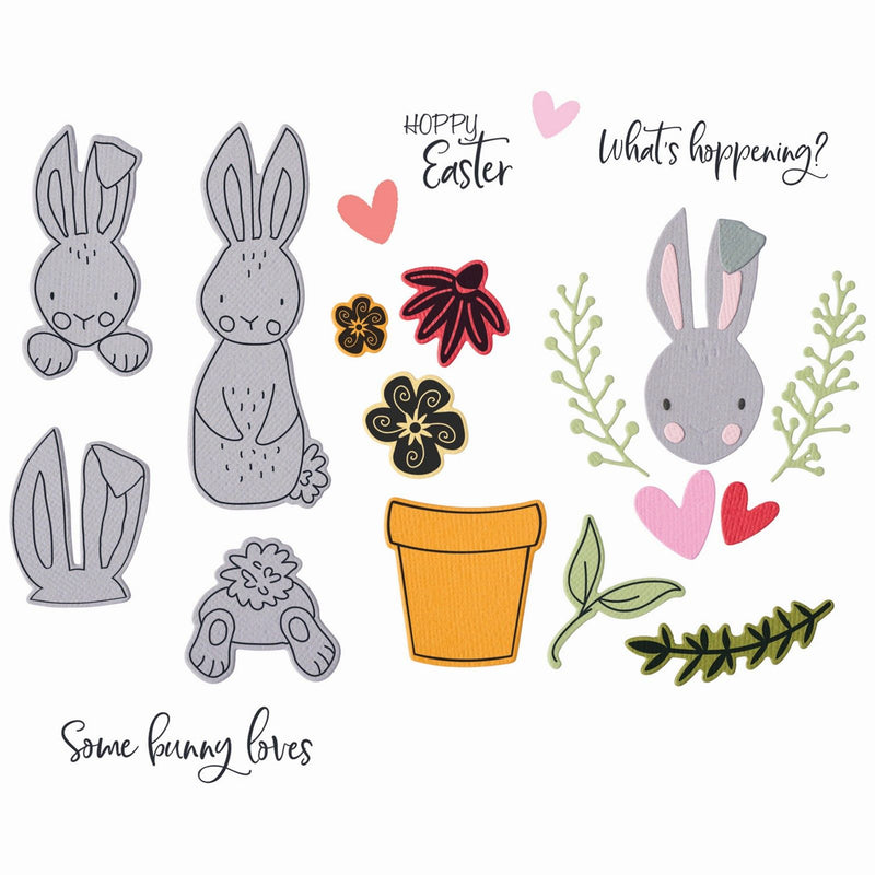 Afbeelding laden in galerijviewer, Sizzix • thinlits die set bunny bits blooms nr.2 15pcs