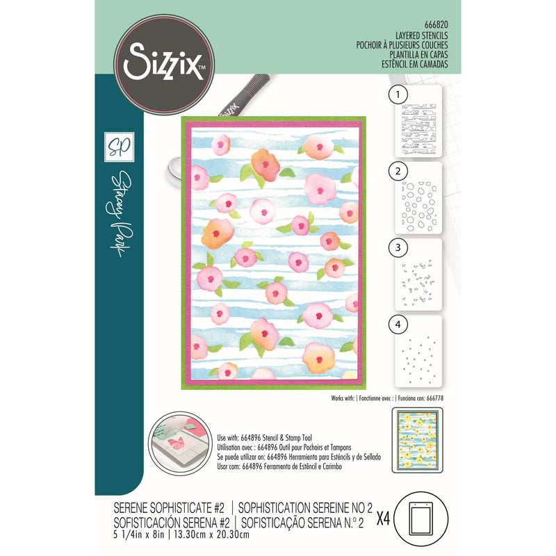 Afbeelding laden in galerijviewer, Sizzix • stencil serene sophisticate nr.2 4pcs