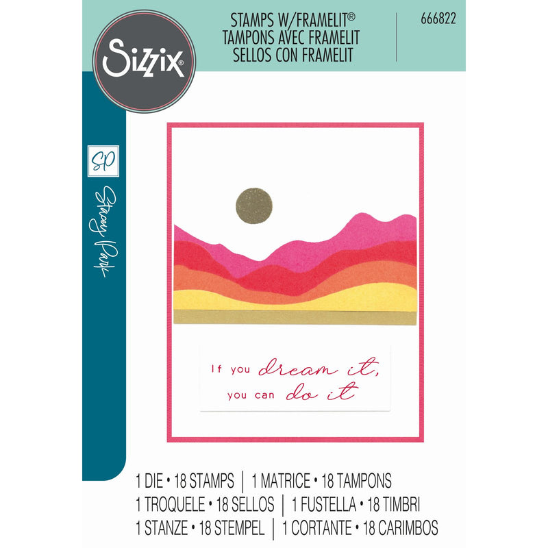 Afbeelding laden in galerijviewer, Sizzix • creative coordinations clear stamps with framelits mountain high 19pcs
