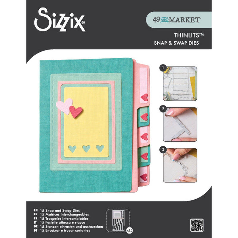 Afbeelding laden in galerijviewer, Sizzix • thinlits 15pcs die set snap and swap file folders by 49 and market