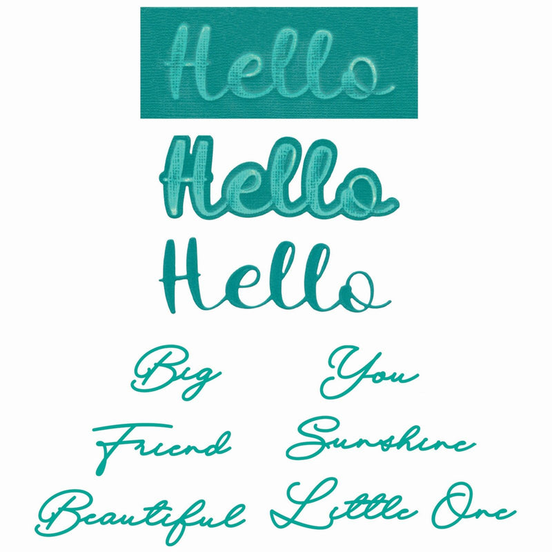 Afbeelding laden in galerijviewer, Sizzix • thinlits die set 10pcs take two's, hello sentiment by stacey park