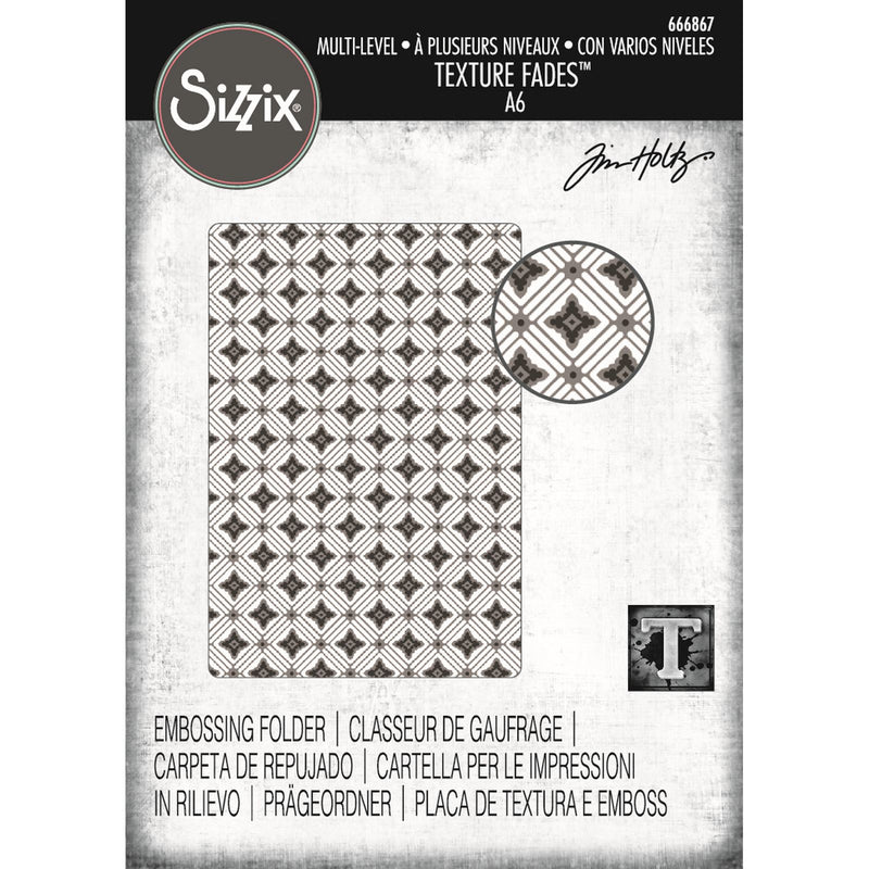 Afbeelding laden in galerijviewer, Sizzix • multi level textured impressions embossing folder vault diamonds by tim holtz
