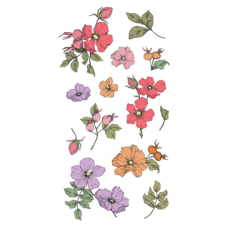 Afbeelding laden in galerijviewer, Sizzix • clear stamps set 13pcs wildflower botanicals