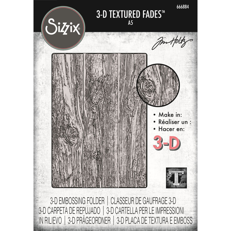 Afbeelding laden in galerijviewer, Sizzix • 3-d texture fades embossing folder lumber large a5 by tim holtz