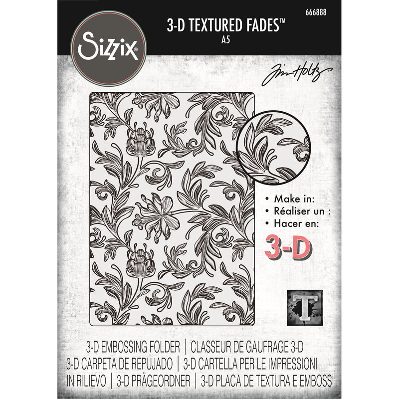 Afbeelding laden in galerijviewer, Sizzix • 3-d texture fades embossing folder botanical large a5 by tim holtz