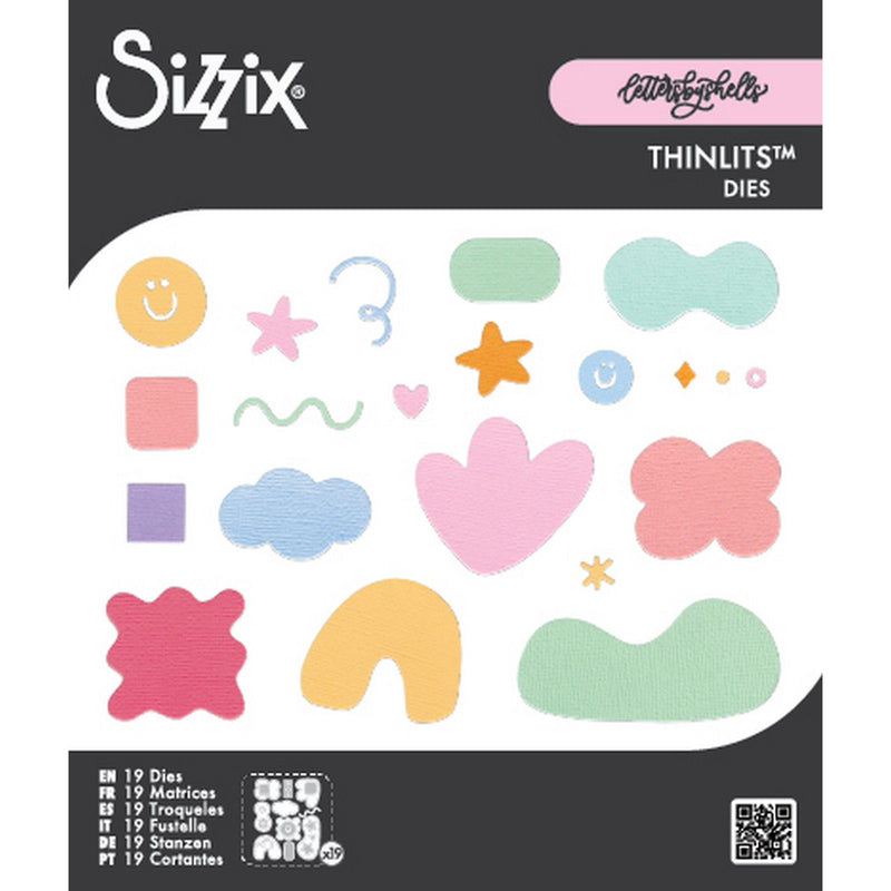 Afbeelding laden in galerijviewer, Sizzix • thinlits die set 19pcs abstract doodles by letters by shells