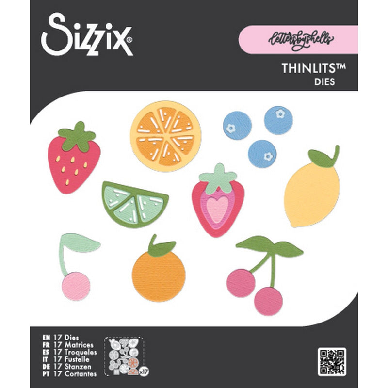 Afbeelding laden in galerijviewer, Sizzix • thinlits die set 17pcs fruit doodles by letters by shells