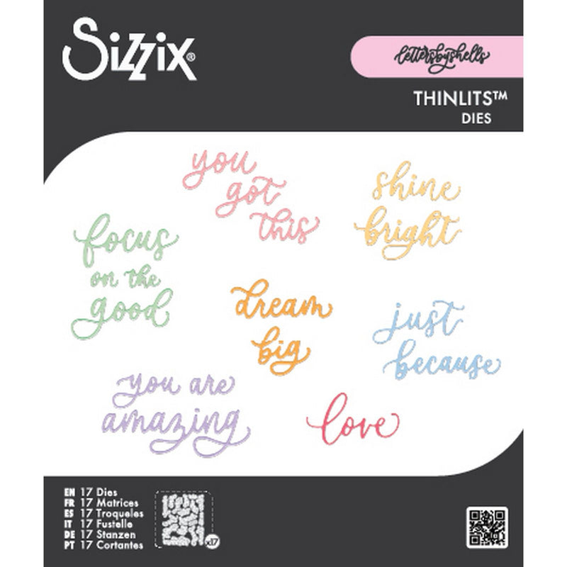 Afbeelding laden in galerijviewer, Sizzix • thinlits die set 16pcs cheerful phrases by letters by shells
