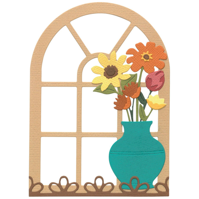 Afbeelding laden in galerijviewer, Sizzix • thinlits 13pcs die set windowsill flowers and vase by eileen hull