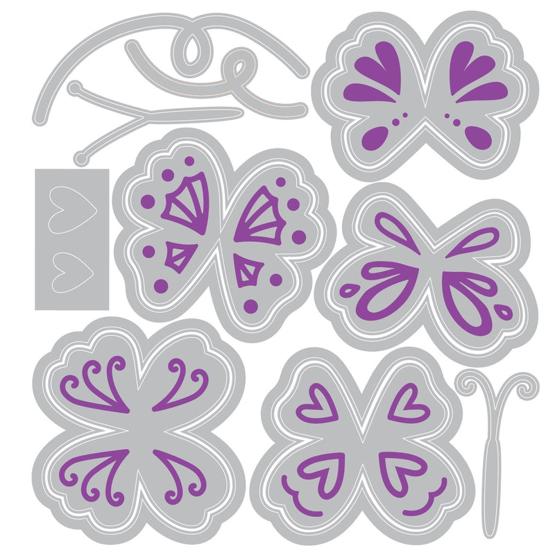 Afbeelding laden in galerijviewer, Sizzix • framelits die set bright butterflies nr.2 by catherine pooler 10pcs