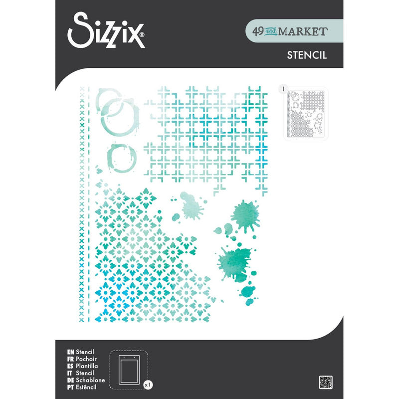 Afbeelding laden in galerijviewer, Sizzix • a4 stencil 1pcs artful layers by 49 market