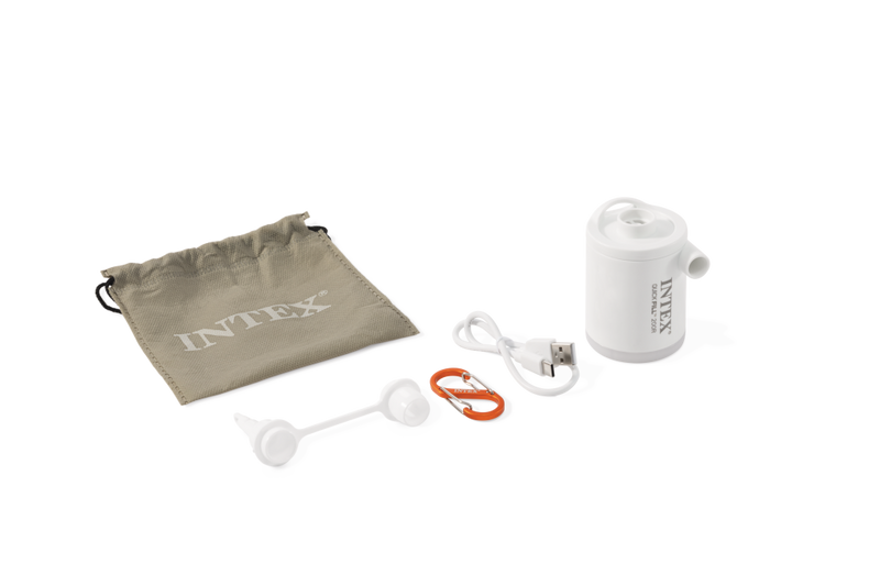 Afbeelding laden in galerijviewer, Intex 66647 quickfill tiny air pump met led licht en karbijnhaak