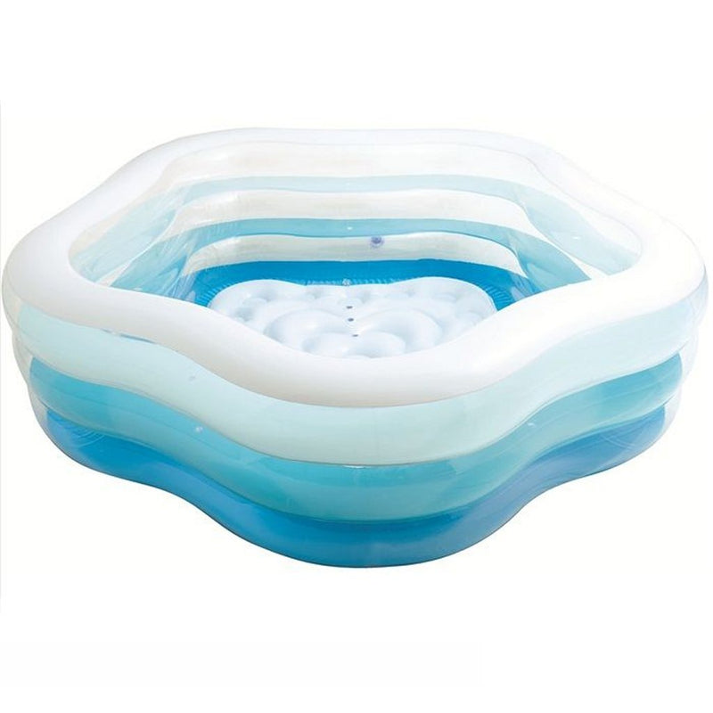 Afbeelding laden in galerijviewer, Intex 56495np opblaasbaar zwembad 185x180x53 cm blauw wit