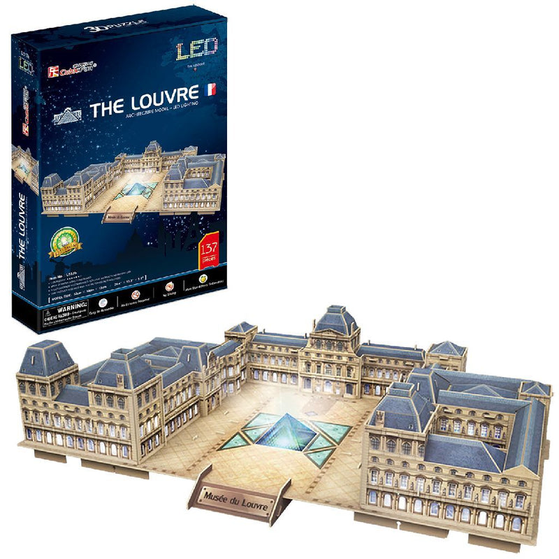 Afbeelding laden in galerijviewer, Cubic fun 3d-puzzel the louvre met led (2011414)