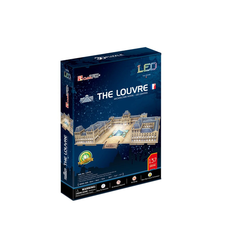 Afbeelding laden in galerijviewer, Cubic fun 3d-puzzel the louvre met led (2011414)