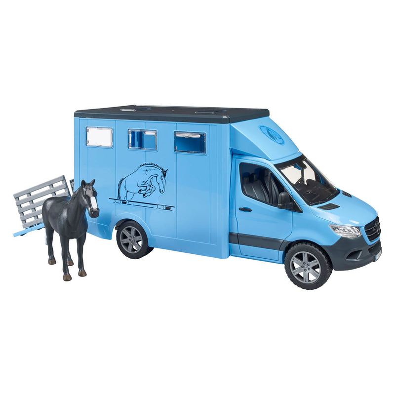 Afbeelding laden in galerijviewer, Bruder mercedes benz sprinter paardentransport m 1 paard - 1:16