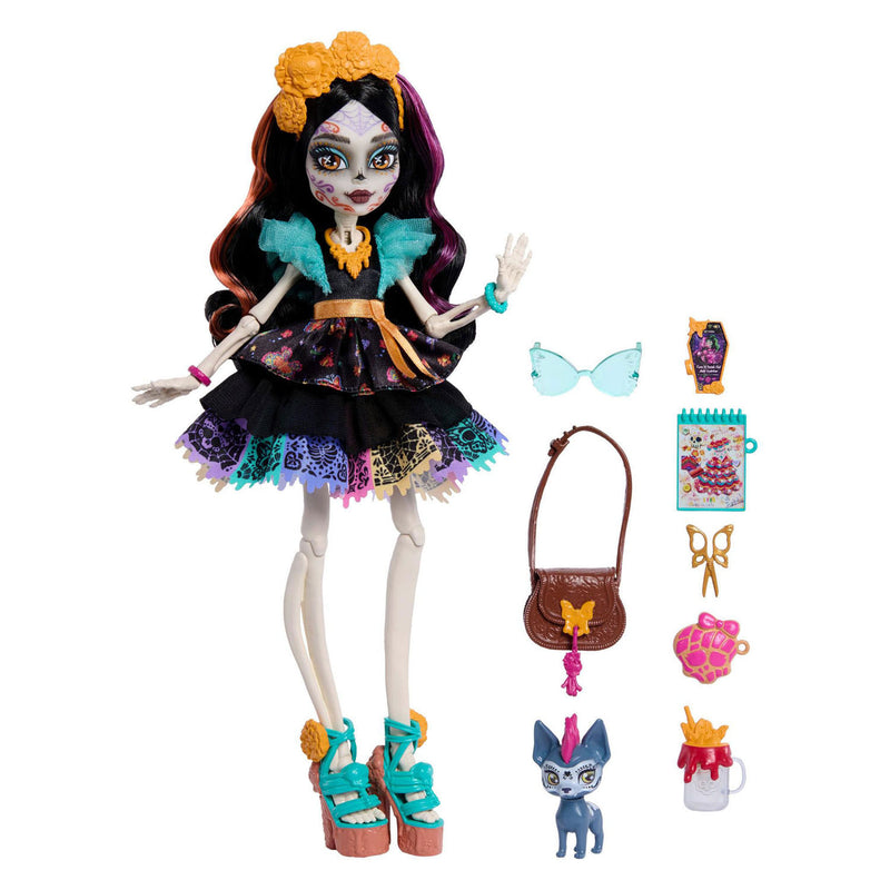 Afbeelding laden in galerijviewer, Monster high skelita calaveras - modepop met huisdier candelita