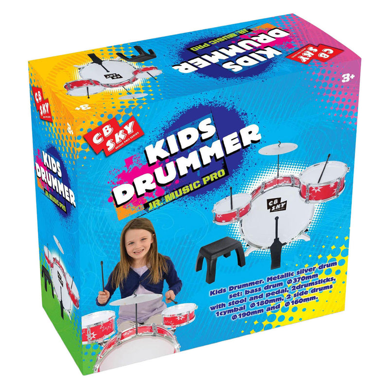Afbeelding laden in galerijviewer, Kinderdrumstel met kruk - 5dlg.