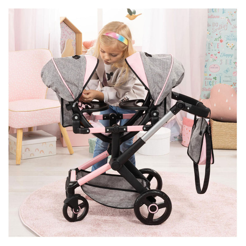 Afbeelding laden in galerijviewer, Xeo duo tweelingpoppenwagen - 46 cm