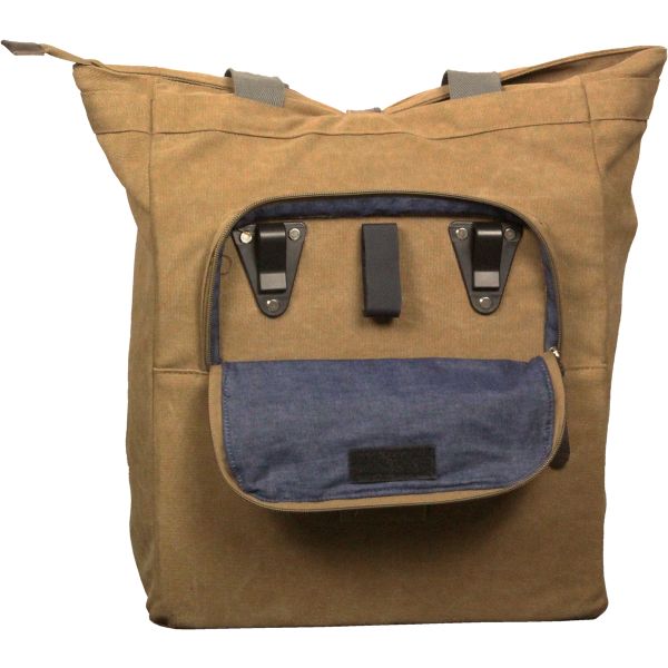 Afbeelding laden in galerijviewer, Greenlands fietstas canvas shopper 20 liter 42 x 34 x 14 cm - camel bruin