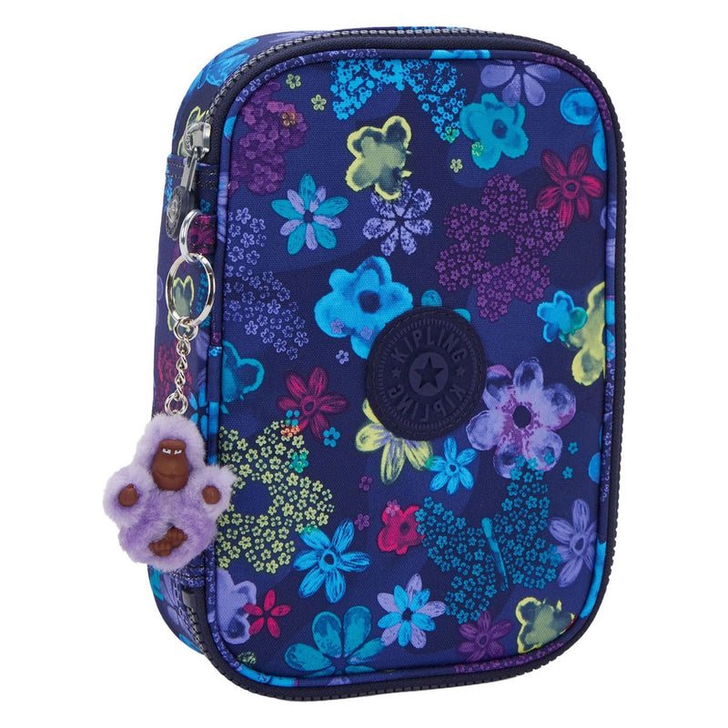 Afbeelding laden in galerijviewer, Kipling 100 pens etui - dark flower stamp