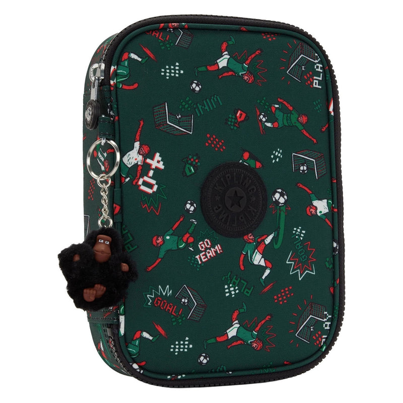 Afbeelding laden in galerijviewer, Kipling 100 pens etui - soccer print