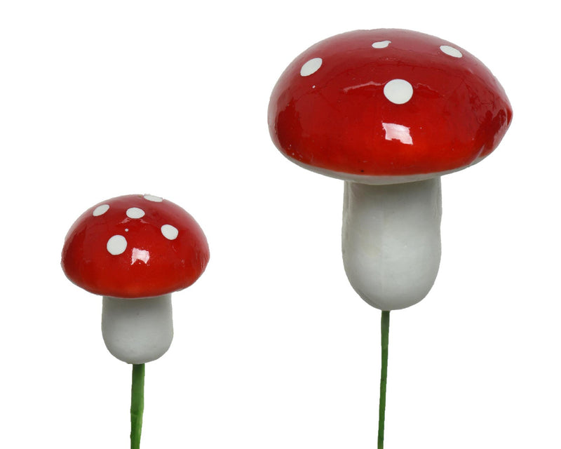 Afbeelding laden in galerijviewer, Decoris paddenstoel foam op steker groot 4x3cm of klein 2,5cm