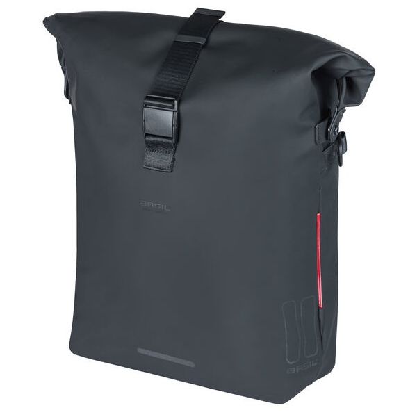 Afbeelding laden in galerijviewer, Basil SoHo MIK Side fietsschoudertas - zwart, waterdicht, PU, Nordlicht LED, 17l
