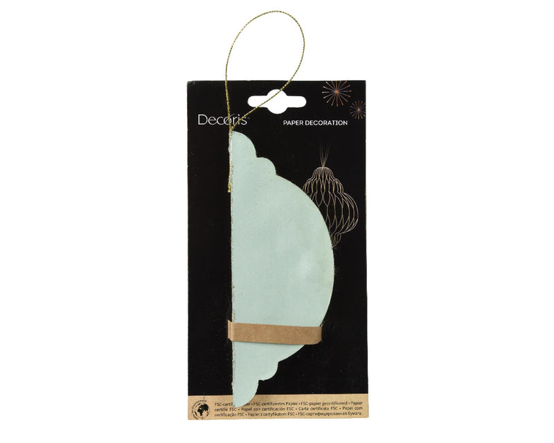 Afbeelding laden in galerijviewer, Decoris kersthanger van papier 100% fsc dia11x15cm groen