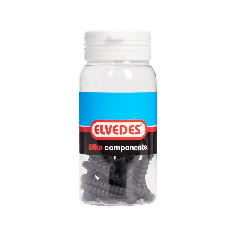 Afbeelding laden in galerijviewer, Elvedes rubber balgjes zwart 0.8-1.2mm. 25 stuks in pot
