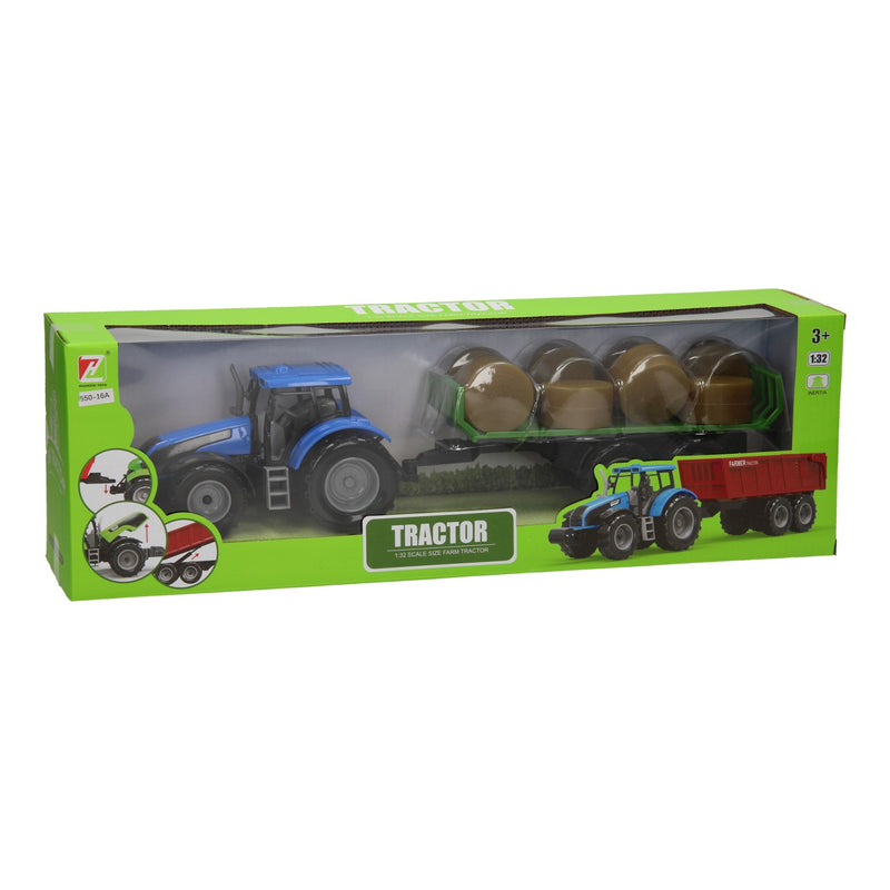 Afbeelding laden in galerijviewer, Tractor met balenwagen 1:32