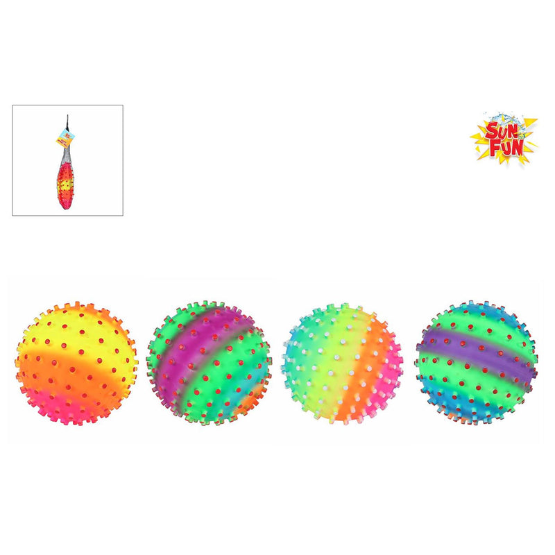 Afbeelding laden in galerijviewer, Sun fun pukkelbal regenboog 220gr 21cm 4 assorti