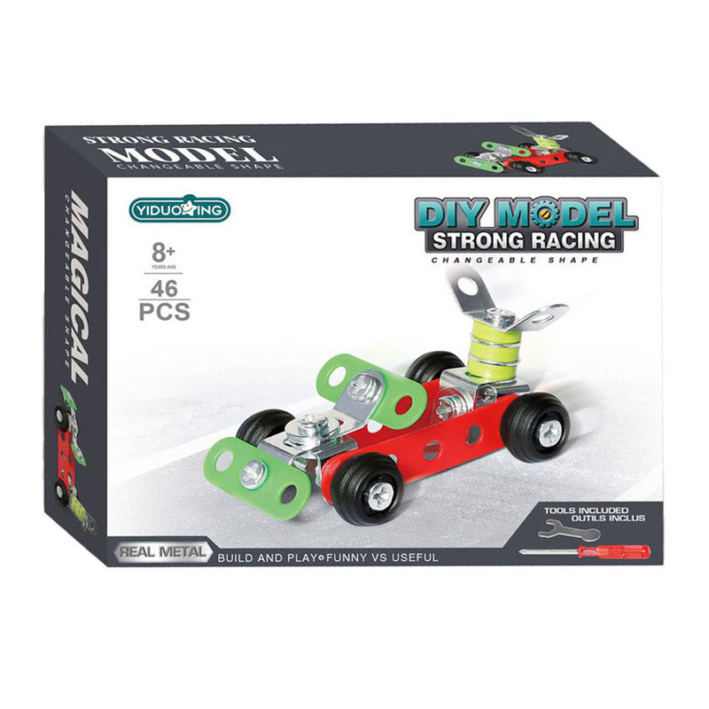 Afbeelding laden in galerijviewer, Metalen constructieset raceauto, 46dlg.