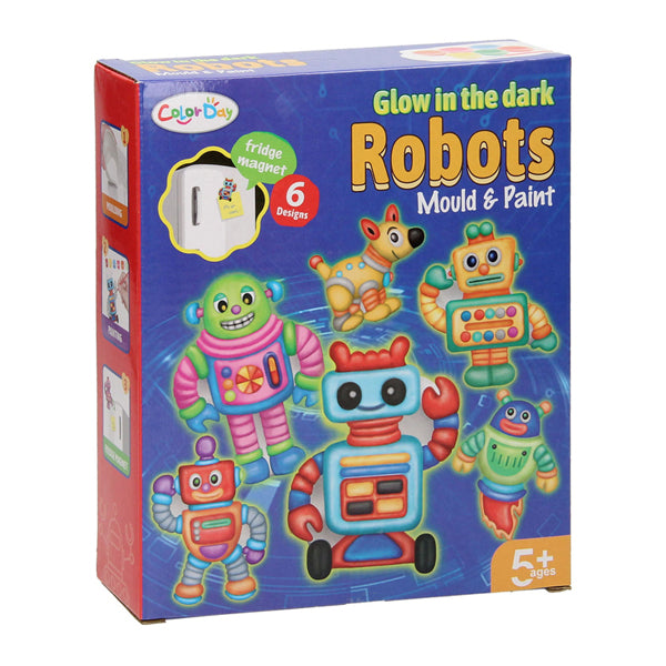 Afbeelding laden in galerijviewer, Lobbes gieten schilderen glow in the dark robots